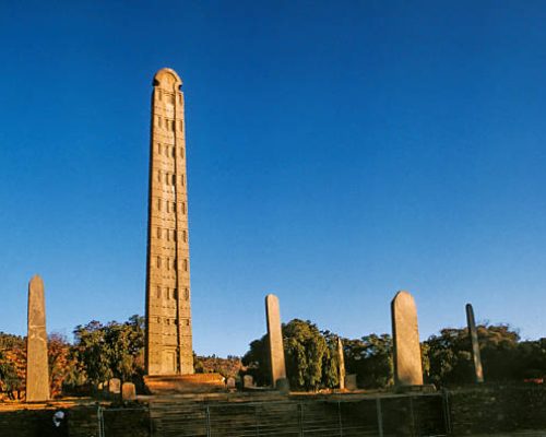 obelisk in the aksum kingdom, ethiopia